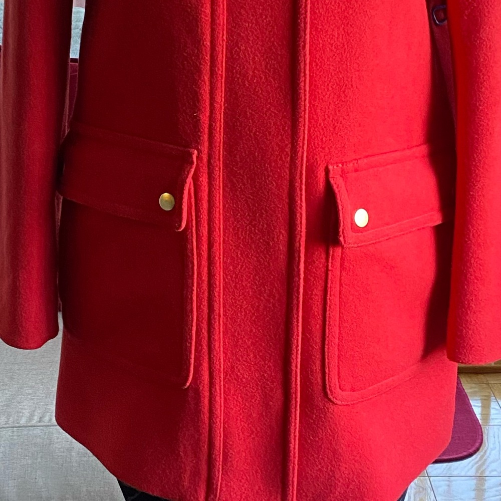 J. Crew Chateau Parka Wool Blend,Peacoat In Red Size 4 Petite. - Picture 6 of 12